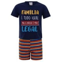  Pijama  Infantil  Masculino Curto- Família Legal
