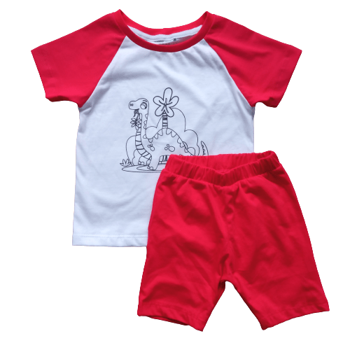 Pijama Infantil Para Colorir - Dinossauro Imagem 1