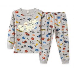 Pijama Infantil Manga Longa  Carros de Corrida